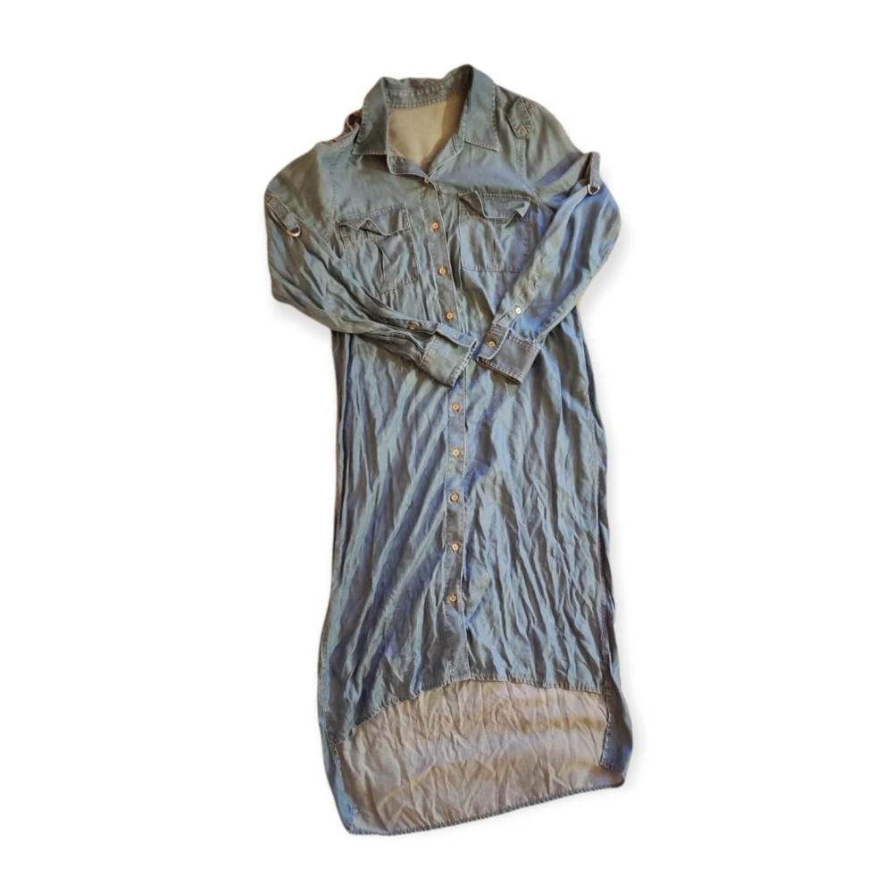 Blue Denim High Low Dress